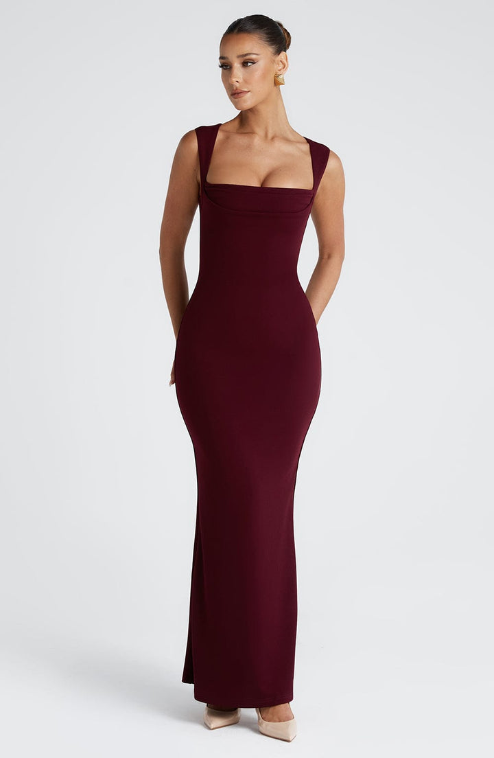 Helena Vestido Comprido — Vermelho Cereja Lacado