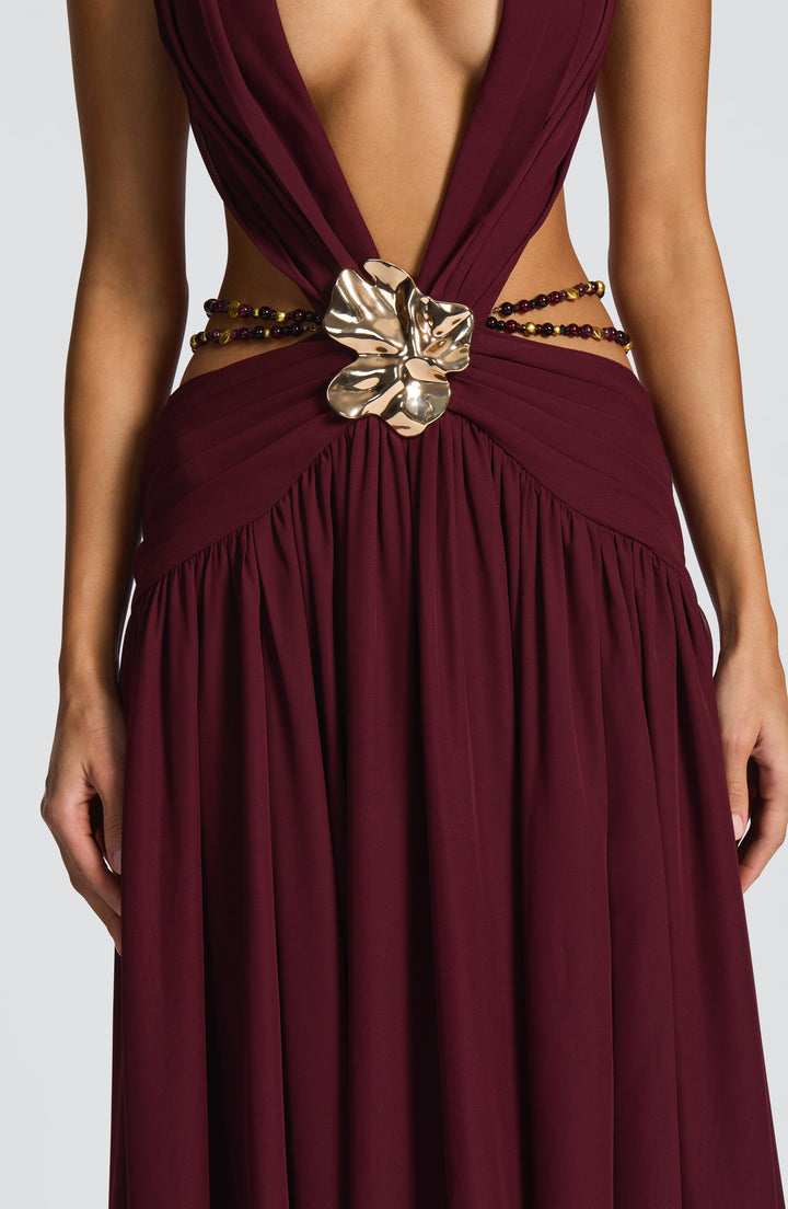 Indianna Vestido Comprido — Vermelho Cereja Lacado