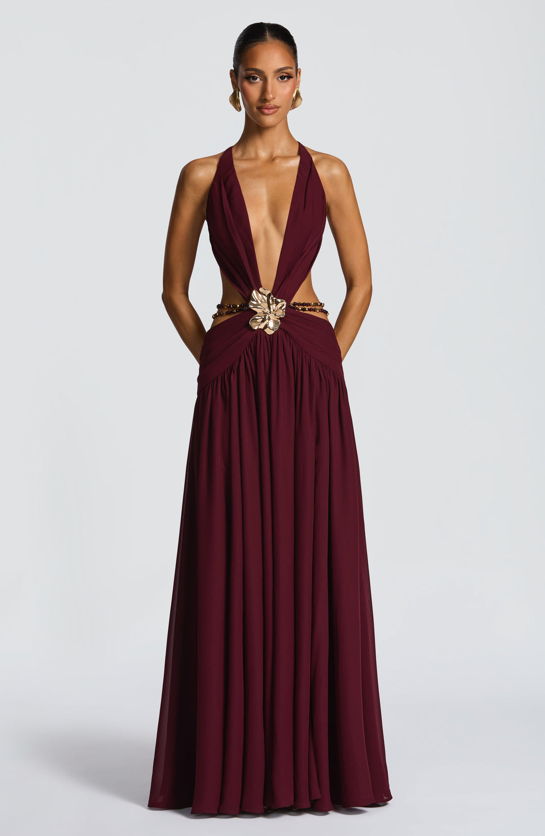 Indianna Vestido Comprido — Vermelho Cereja Lacado