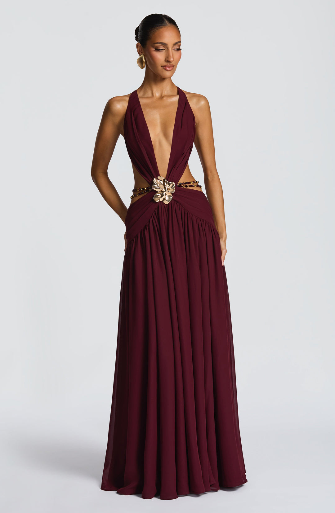 Indianna Vestido Comprido — Vermelho Cereja Lacado