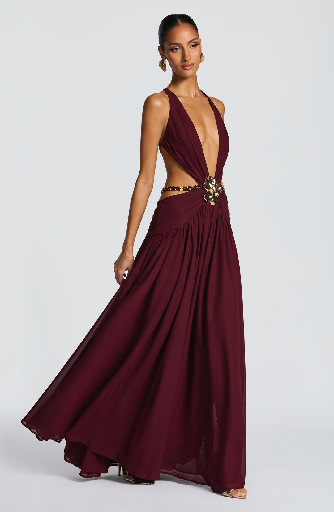 Indianna Vestido Comprido — Vermelho Cereja Lacado