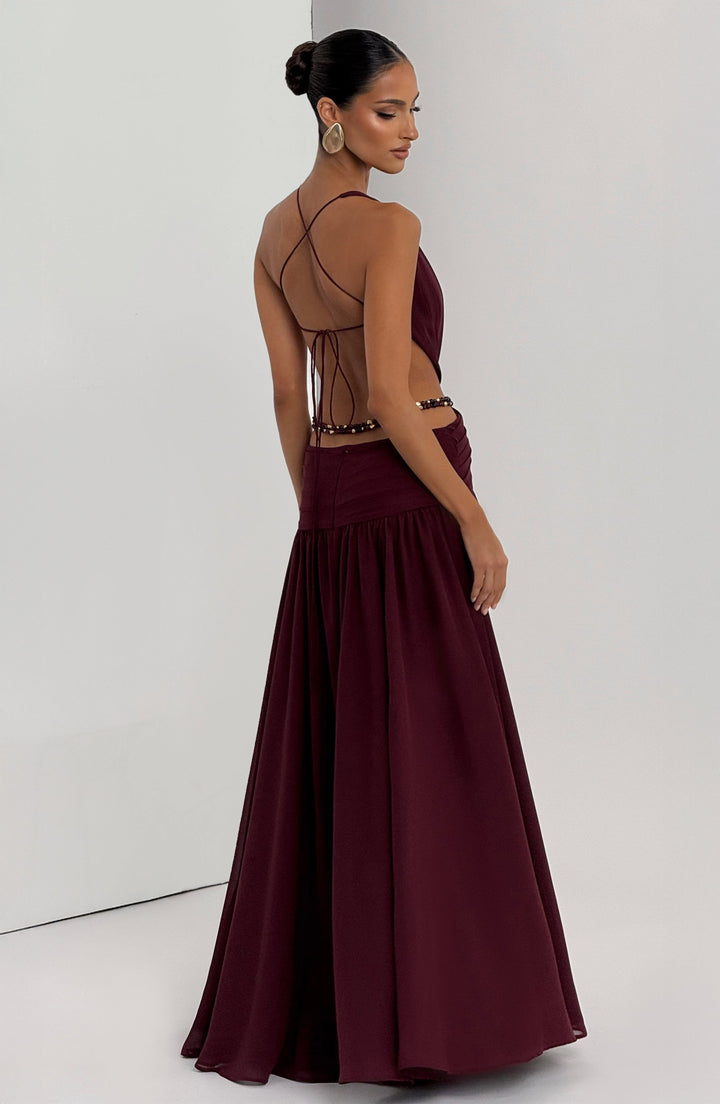 Indianna Vestido Comprido — Vermelho Cereja Lacado