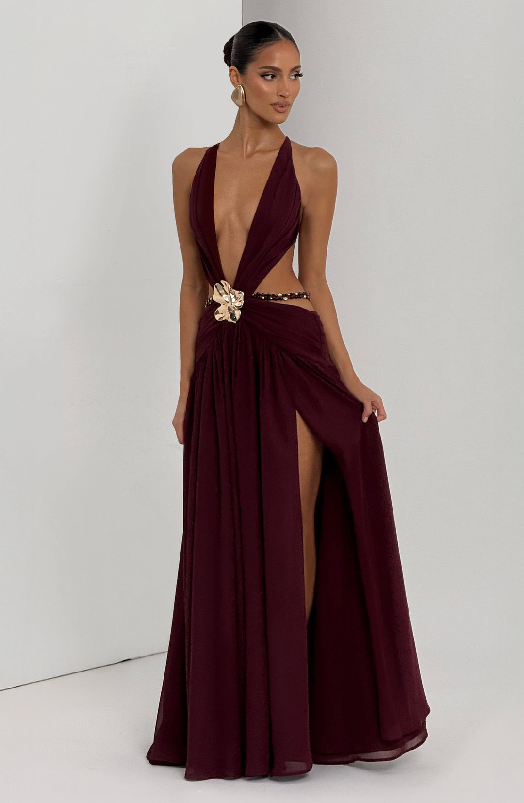 Indianna Vestido Comprido — Vermelho Cereja Lacado
