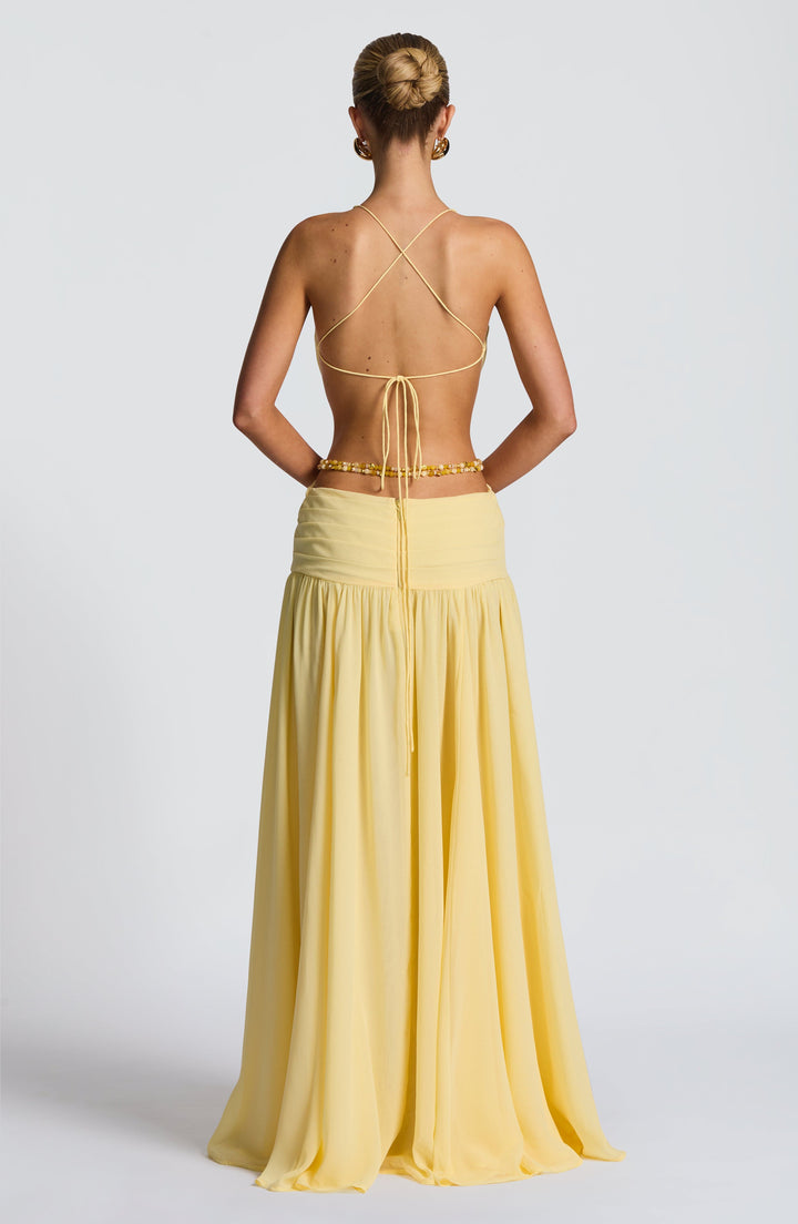 Indianna Vestido Comprido — Amarelo Limão