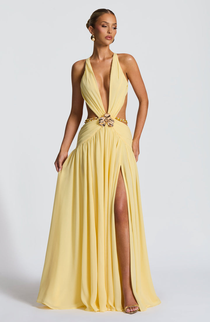 Indianna Vestido Comprido — Amarelo Limão