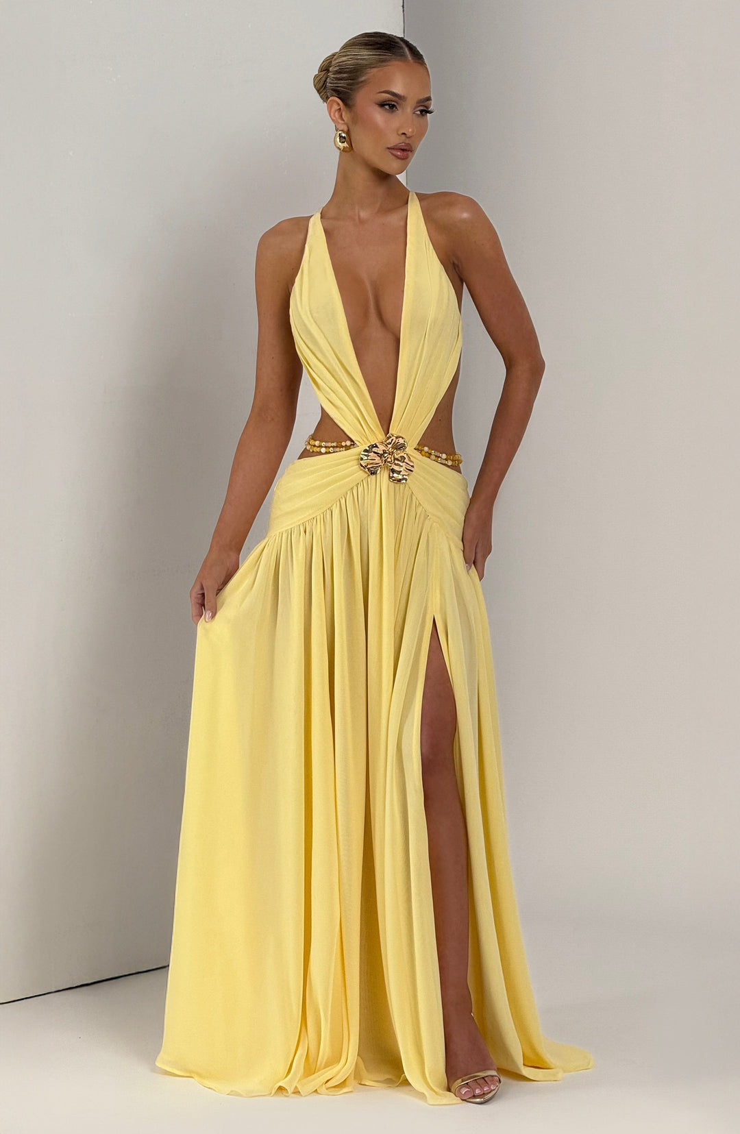 Indianna Vestido Comprido — Amarelo Limão