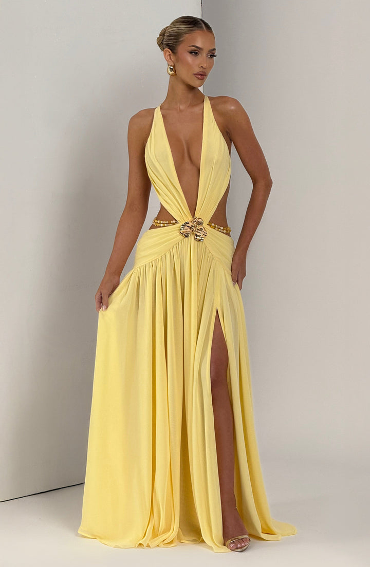 Indianna Vestido Comprido — Amarelo Limão