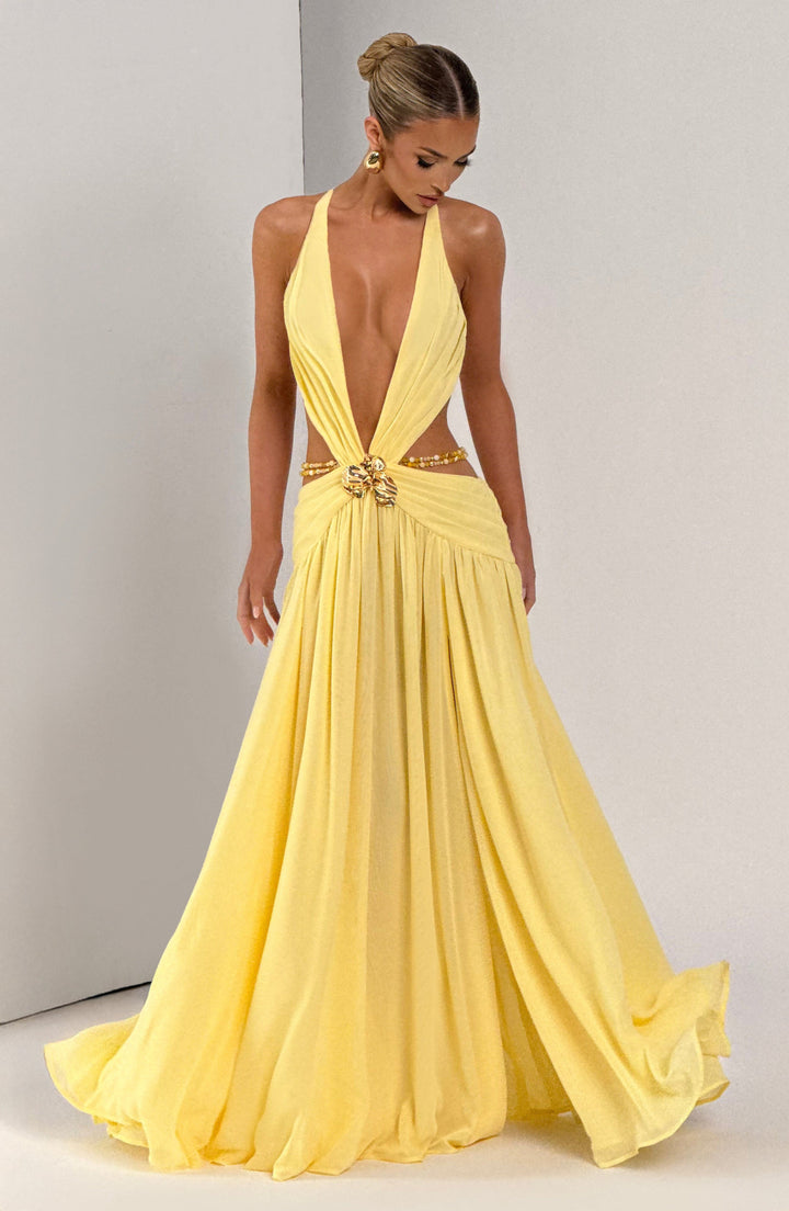 Indianna Vestido Comprido — Amarelo Limão