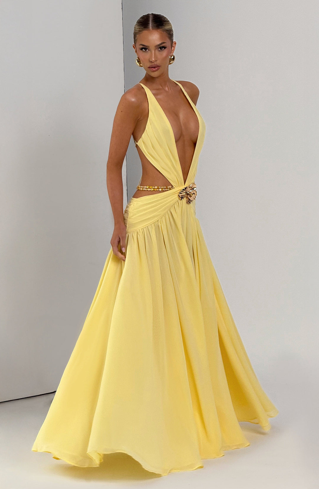 Indianna Vestido Comprido — Amarelo Limão