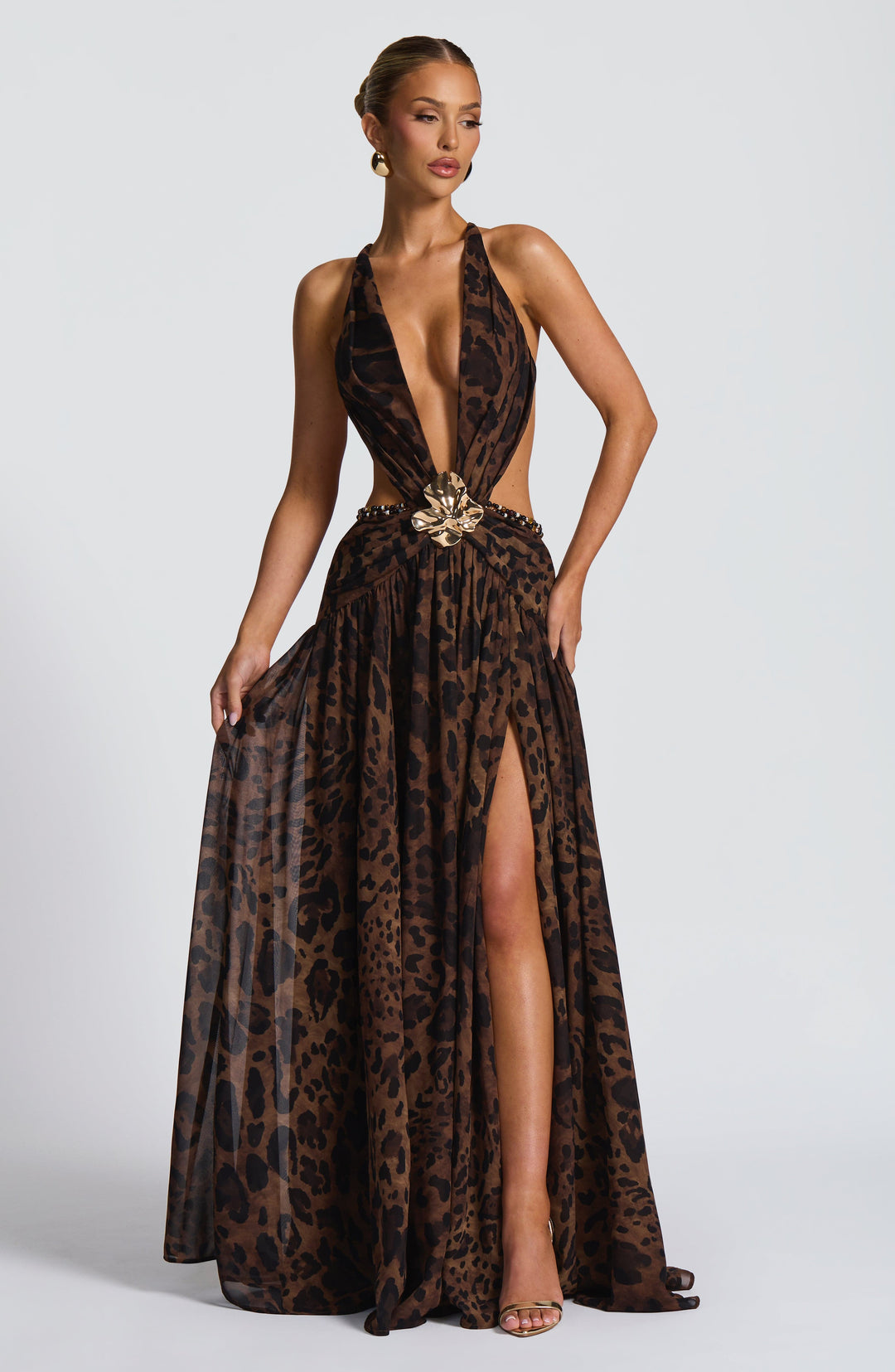 Indianna Vestido Comprido — Estampado Leopardo
