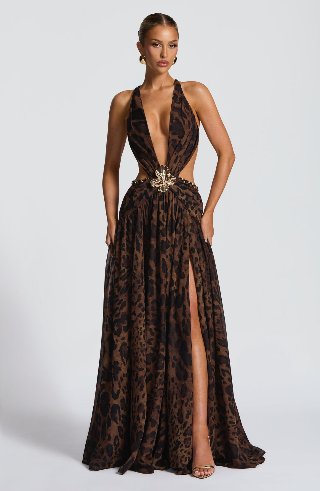 Indianna Vestido Comprido — Estampado Leopardo