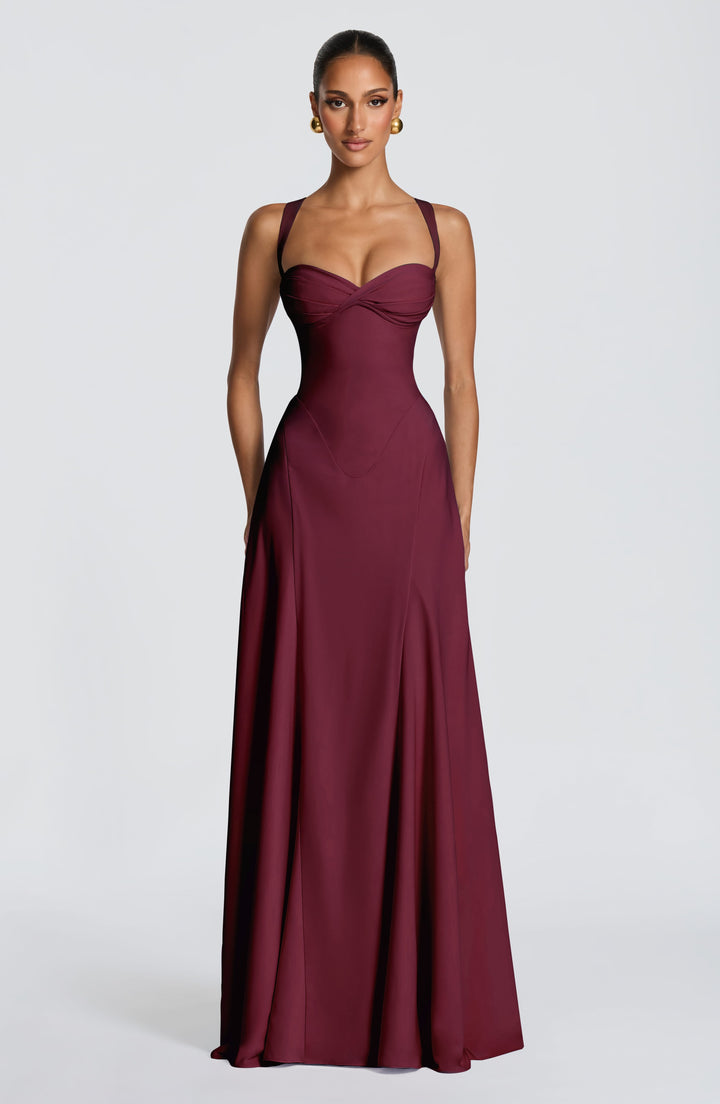 Irie Vestido Comprido — Vermelho Cereja Lacado