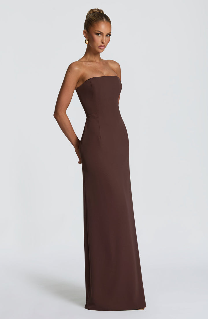 Irmina Vestido Comprido — Castanho Ameixa