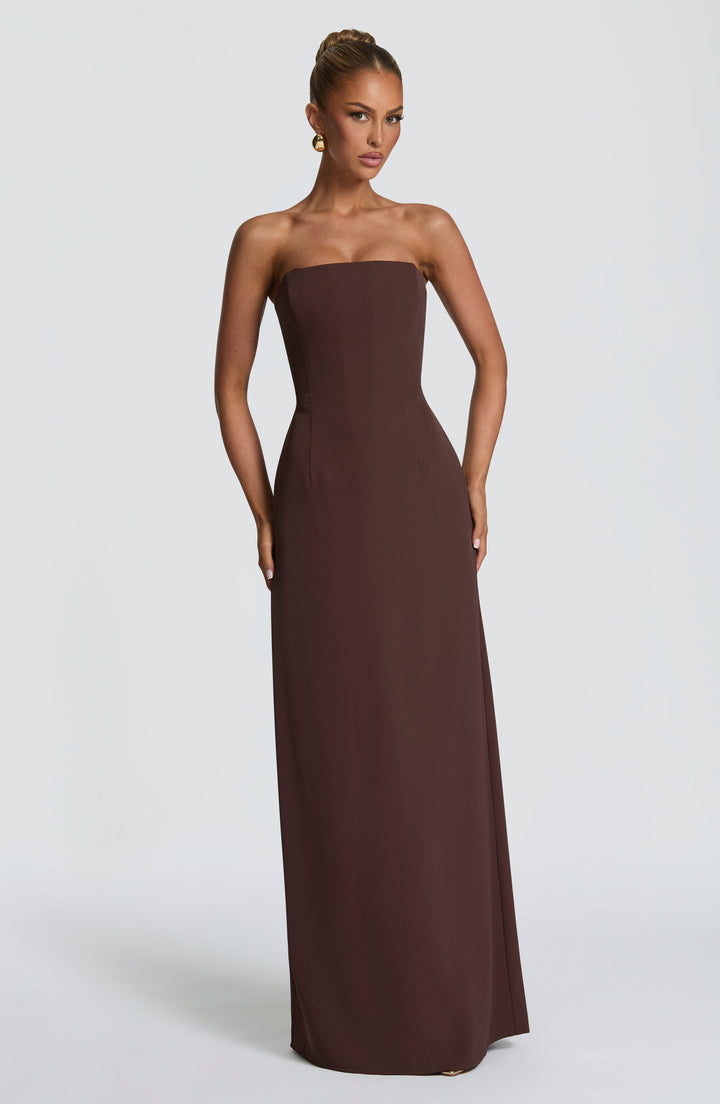 Irmina Vestido Comprido — Castanho Ameixa