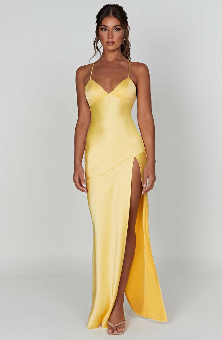 Isobel Vestido Comprido — Amarelo Limão