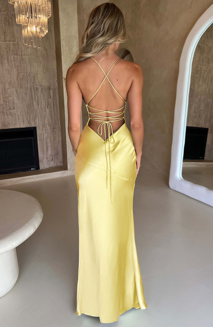 Isobel Vestido Comprido — Amarelo Limão