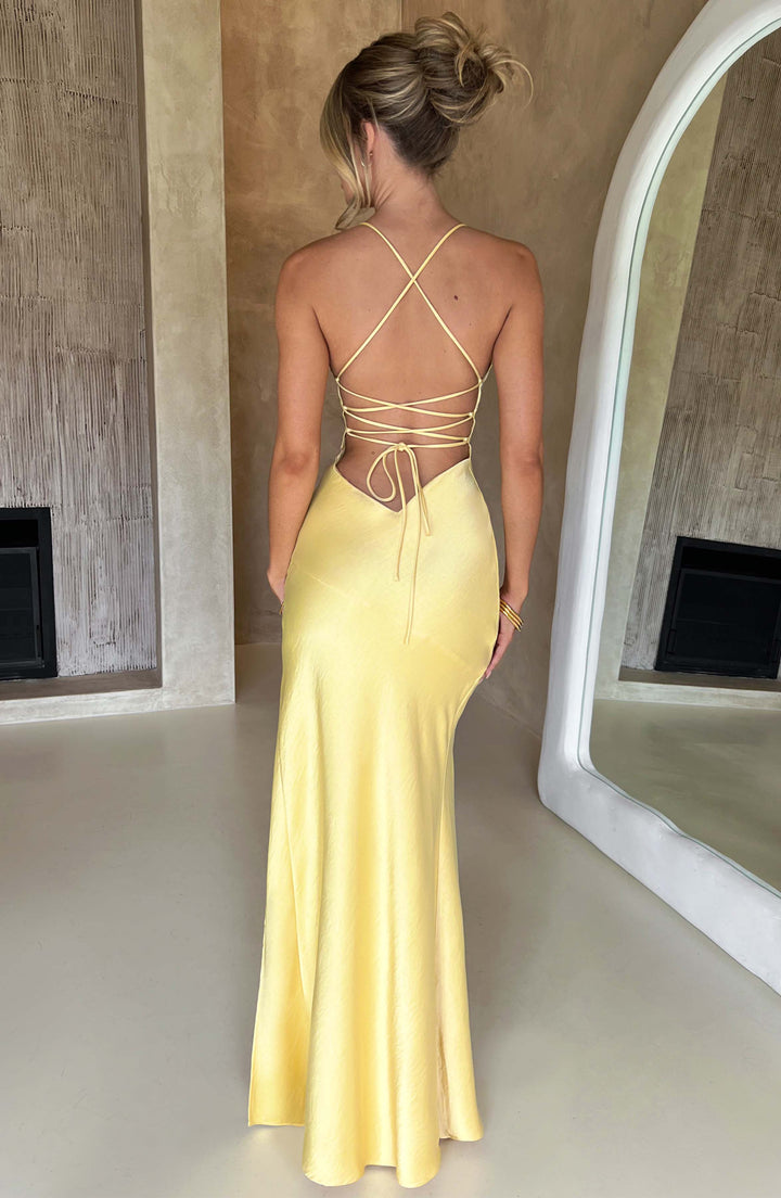 Isobel Vestido Comprido — Amarelo Limão