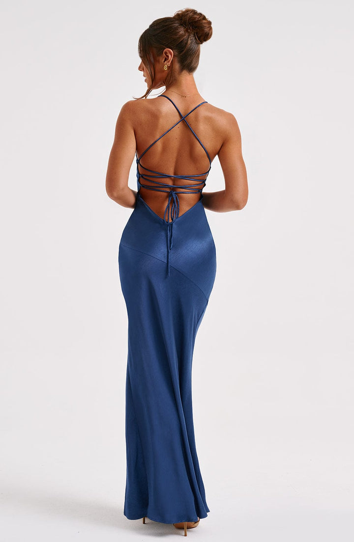 Isobel Vestido Comprido — Azul Marinho