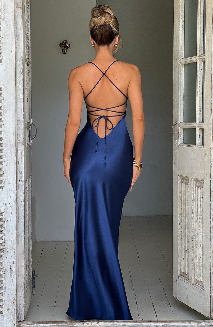 Isobel Vestido Comprido — Azul Marinho