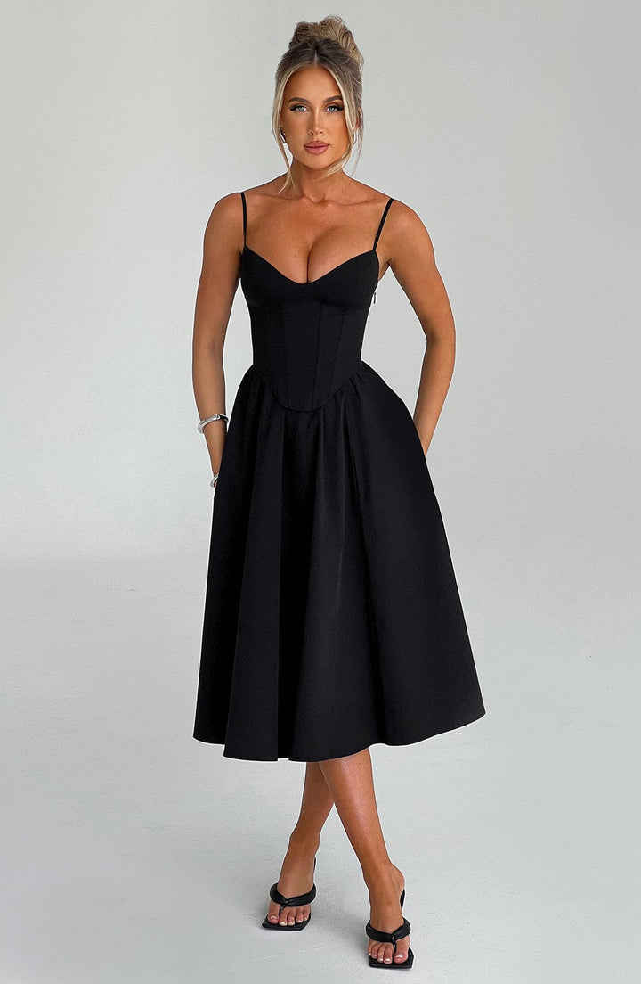 Mariella Midi Dress — Preto