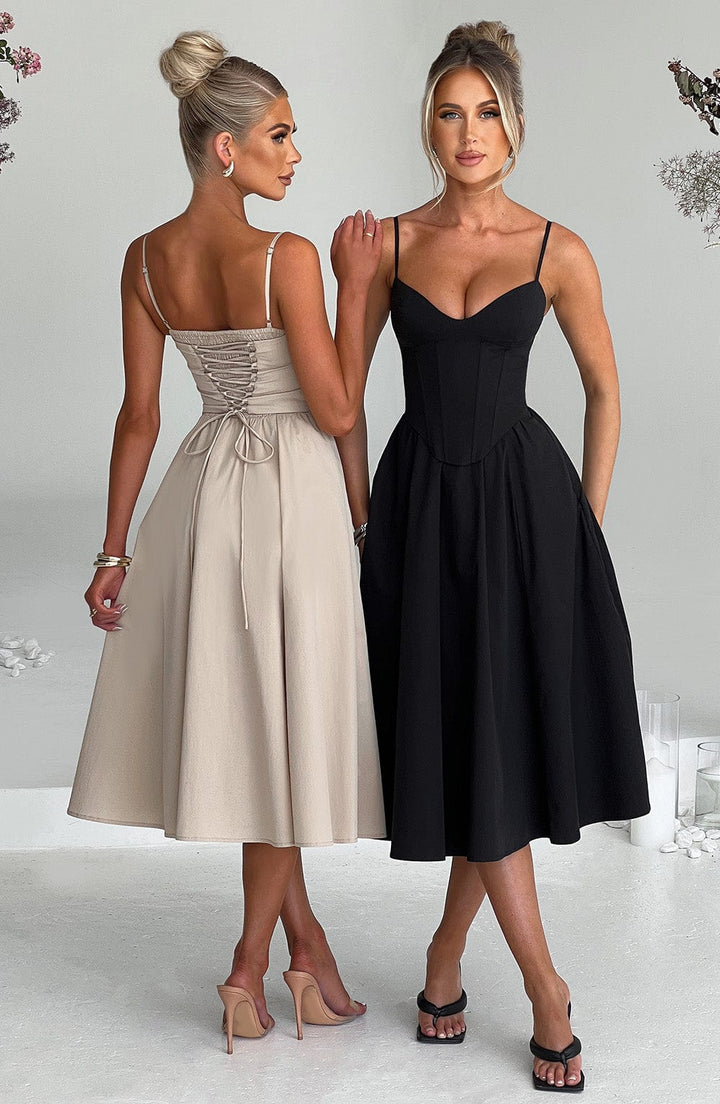Mariella Midi Dress — Preto