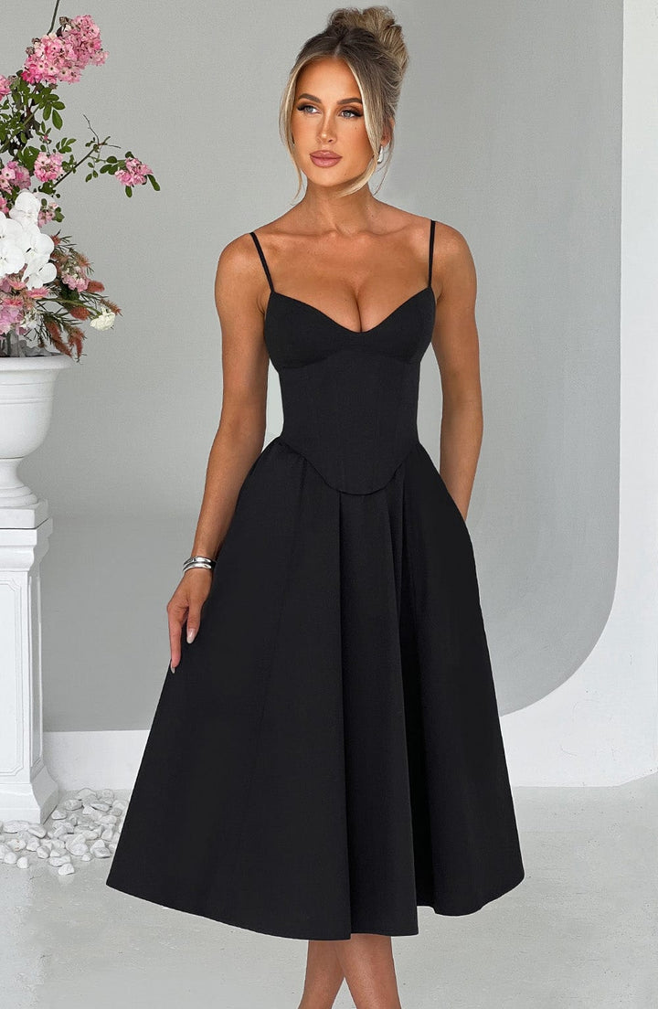 Mariella Midi Dress — Preto