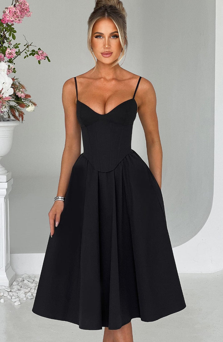 Mariella Midi Dress — Preto