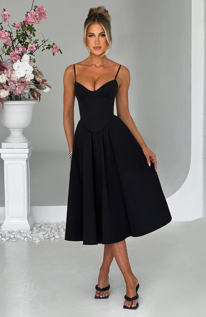 Mariella Midi Dress — Preto