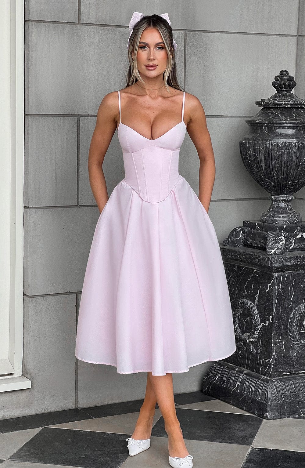 Mariella Midi Dress — Rosa Blush