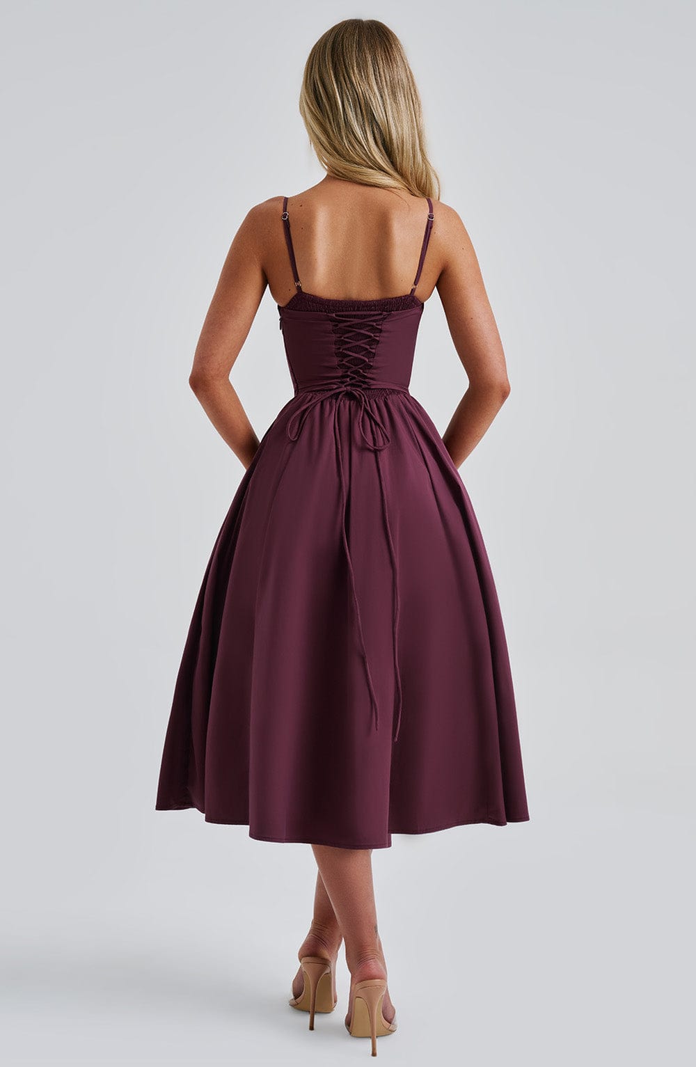Mariella Midi Dress — Vermelho Cereja Lacado