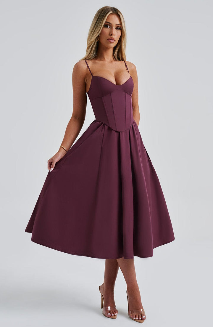 Mariella Midi Dress — Vermelho Cereja Lacado