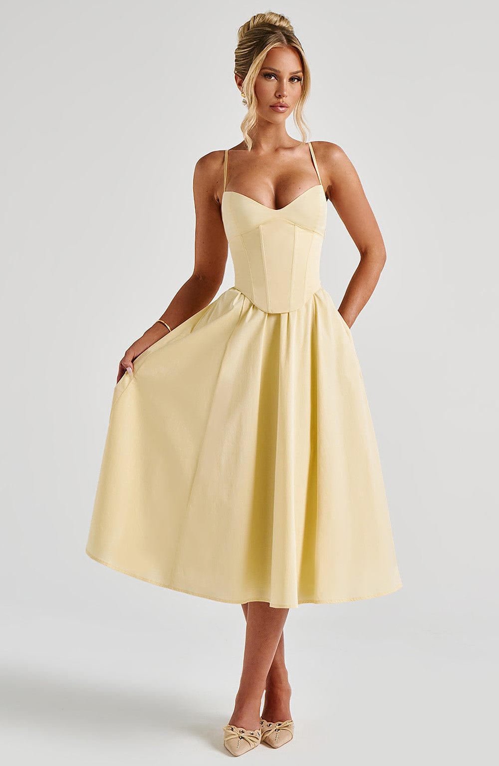 Mariella Vestido Midi — Amarelo Limão