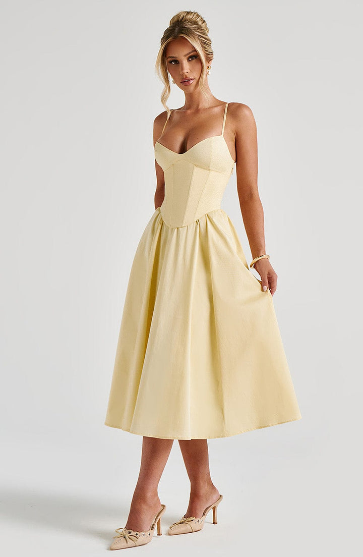 Mariella Vestido Midi — Amarelo Limão