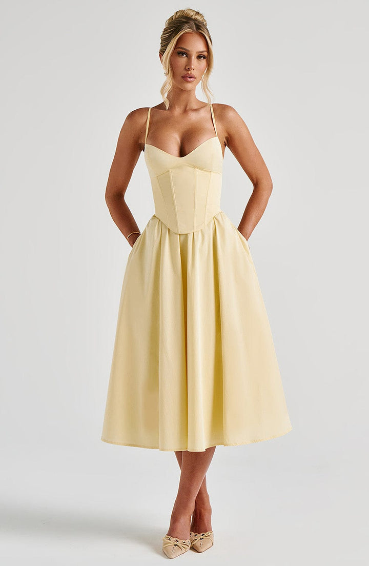 Mariella Vestido Midi — Amarelo Limão