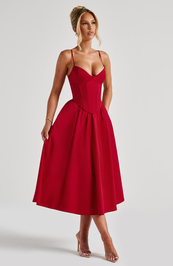 Mariella Vestido Midi — Vermelho