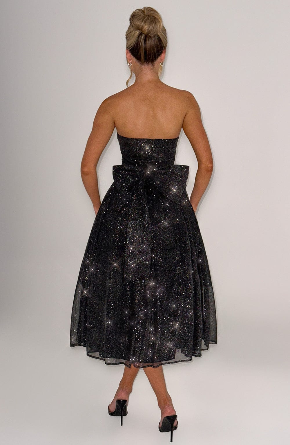 Marissa Vestido Midi — Brilhante Preto