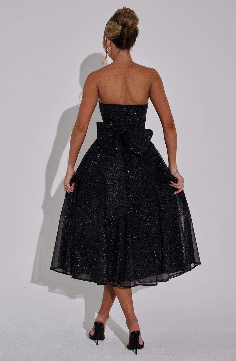 Marissa Vestido Midi — Brilhante Preto