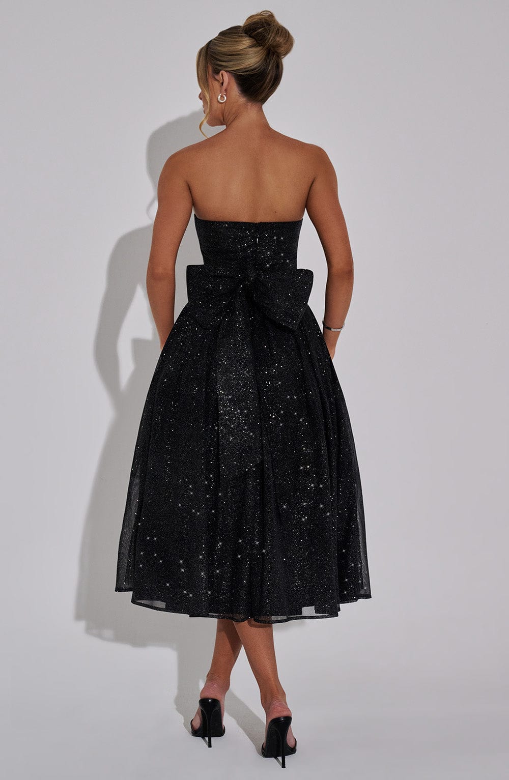 Marissa Vestido Midi — Brilhante Preto