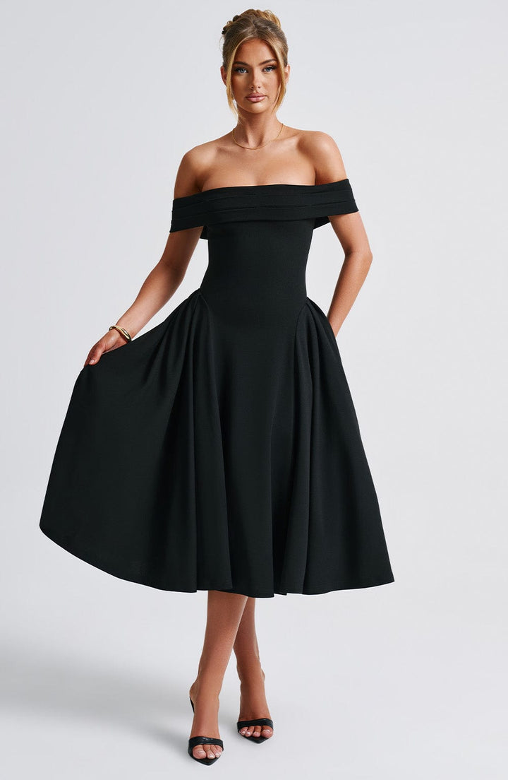 Miranda Vestido Midi — Preto