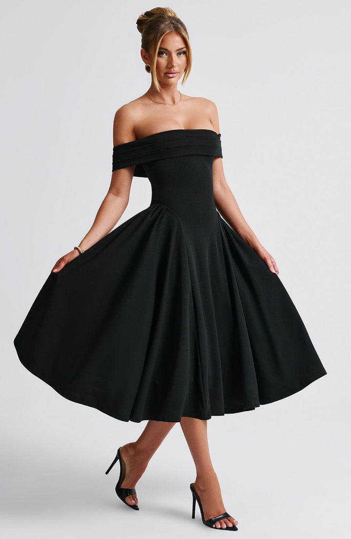 Miranda Vestido Midi — Preto