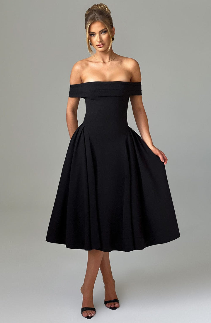 Miranda Vestido Midi — Preto