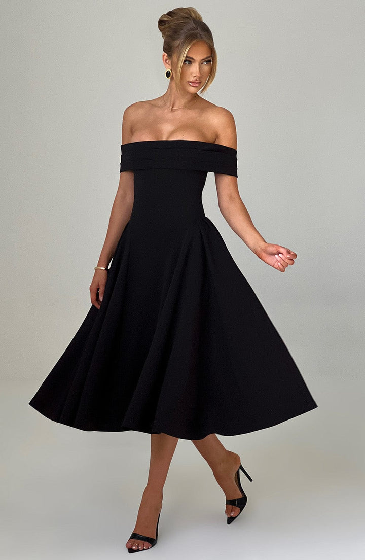 Miranda Vestido Midi — Preto