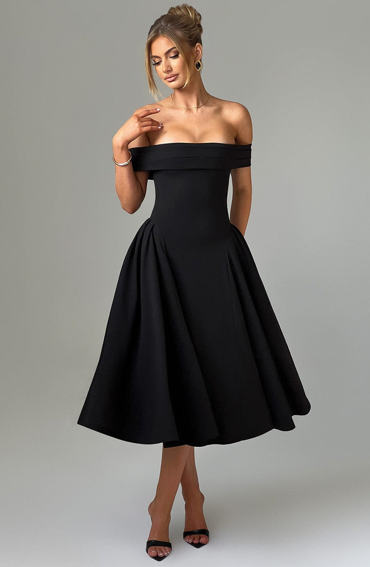 Miranda Vestido Midi — Preto