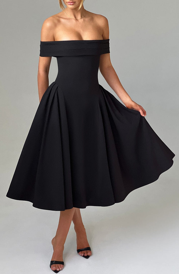 Miranda Vestido Midi — Preto