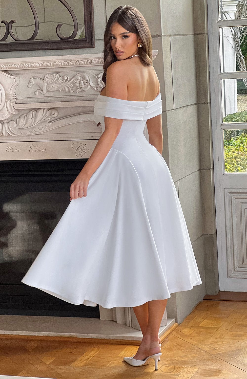 Miranda Vestido Midi — Marfim