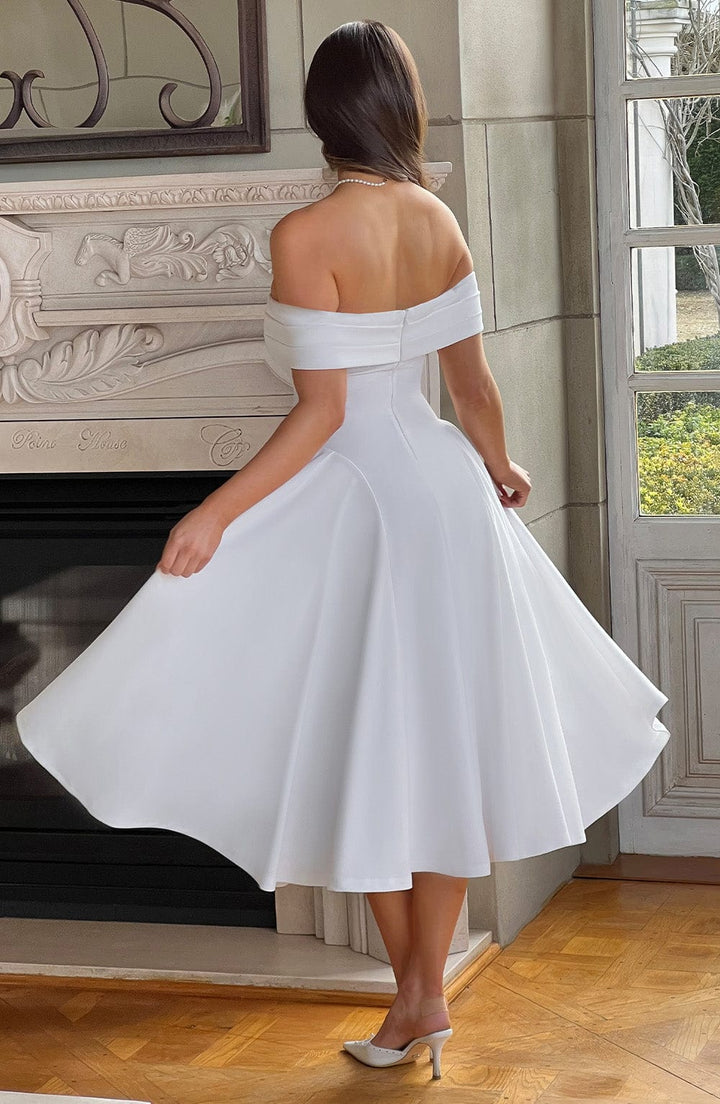 Miranda Vestido Midi — Marfim