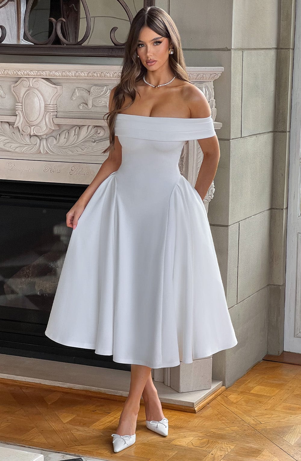 Miranda Vestido Midi — Marfim