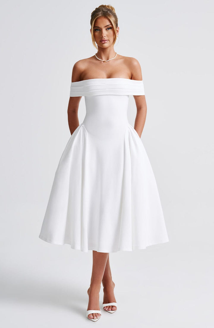 Miranda Vestido Midi — Marfim