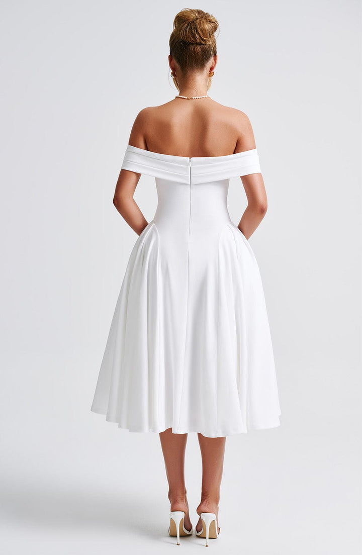 Miranda Vestido Midi — Marfim