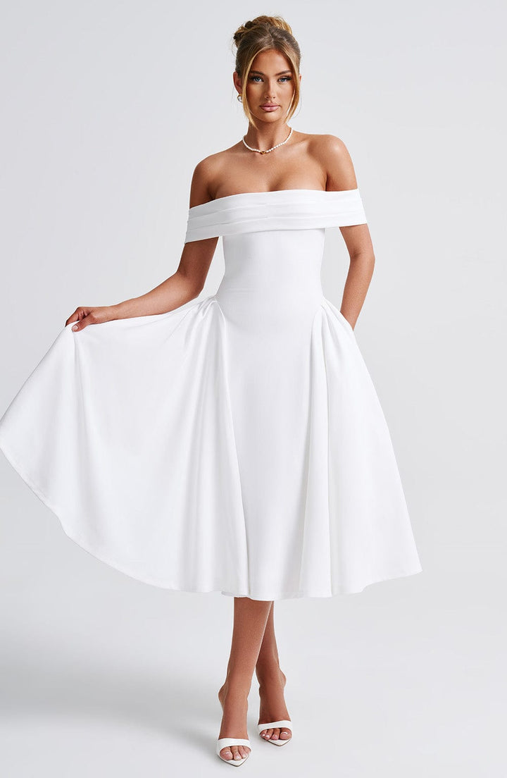 Miranda Vestido Midi — Marfim